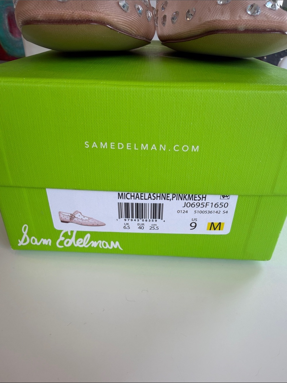 Sam Edelman Michaelashne Pink Mesh Mary Jane Ballet Flats 9 NEW - Picture 10 of 13